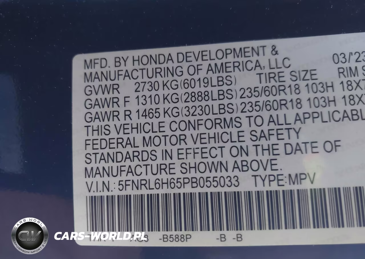 2023 Honda Odyssey Ex-L VIN:5FNRL6H65PB055033 - 9