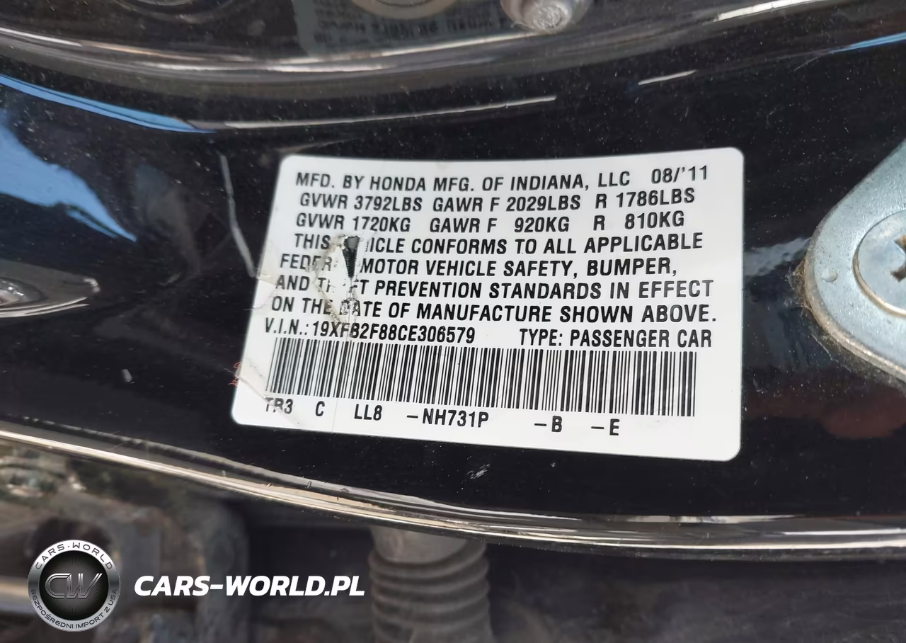 2012 Honda Civic Ex VIN:19XFB2F88CE306579 - 9