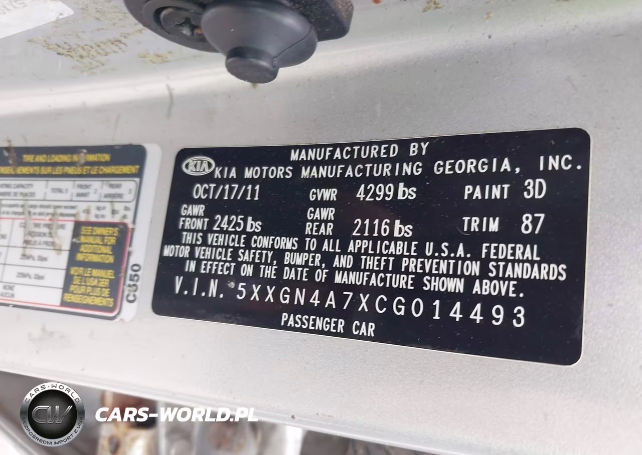 2012 Kia Optima Ex VIN:5XXGN4A7XCG014493 - 9