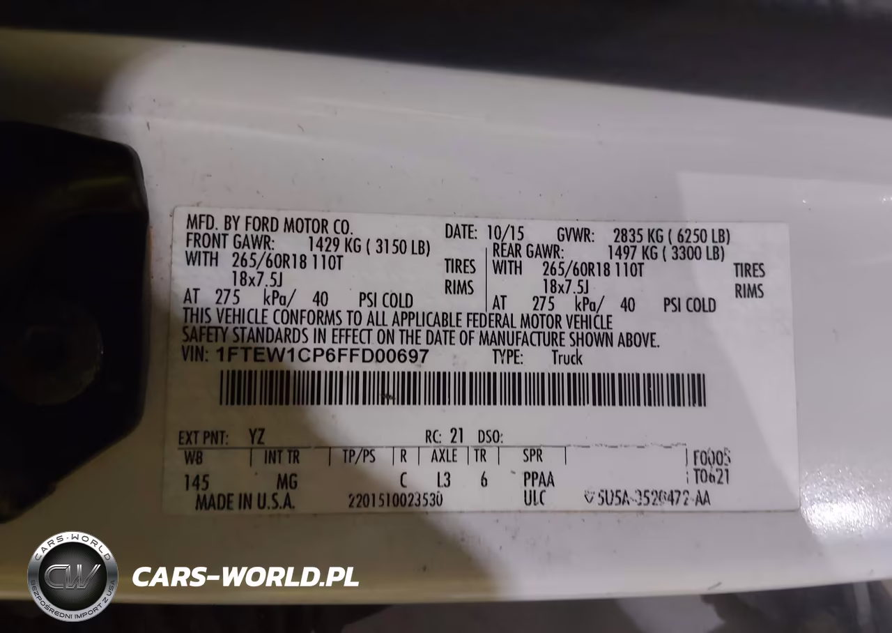 2015 Ford F-150 Xlt VIN:1FTEW1CP6FFD00697 - 9