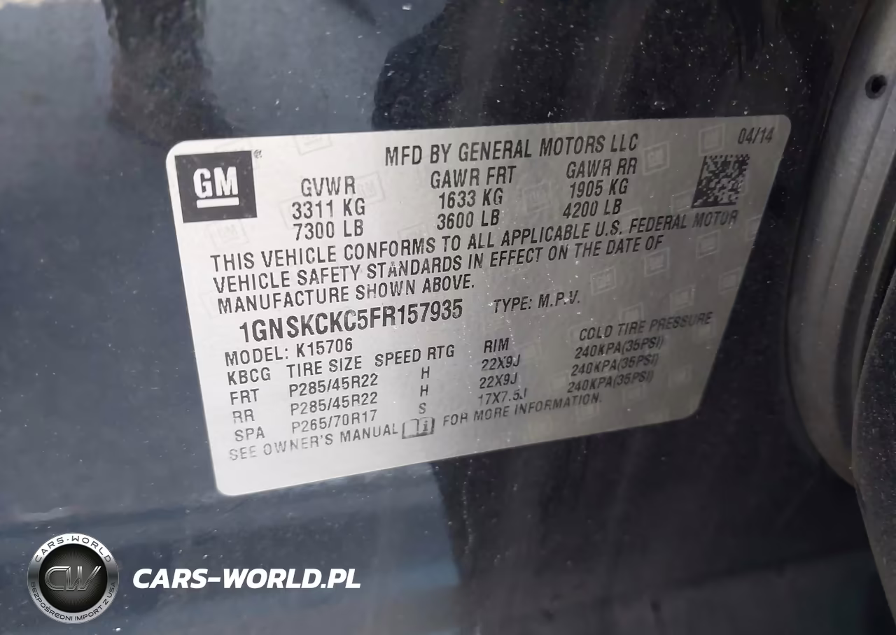 2015 Chevrolet Tahoe Ltz VIN:1GNSKCKC5FR157935 - 9
