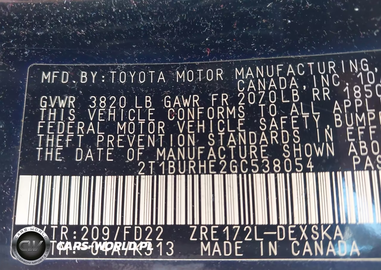 2016 Toyota Corolla S Plus VIN:2T1BURHE2GC538054 - 9