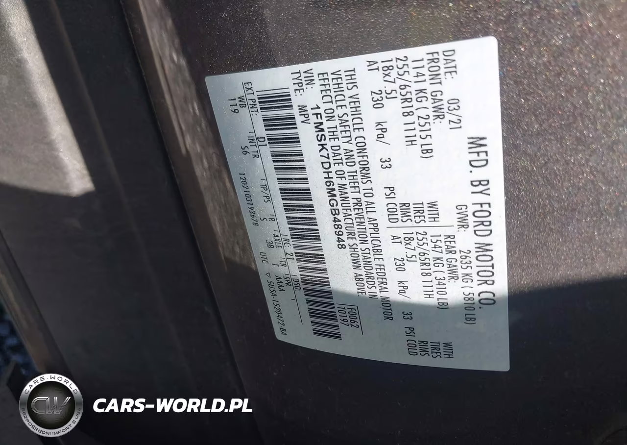 2021 Ford Explorer Xlt VIN:1FMSK7DH6MGB48948 - 9