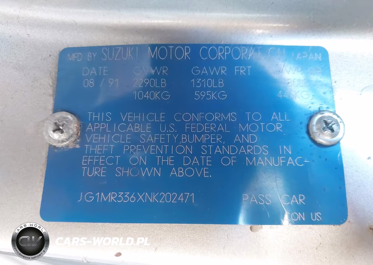 1992 Geo Metro Lsi Sprint Cl VIN:JG1MR336XNK202471 - 9