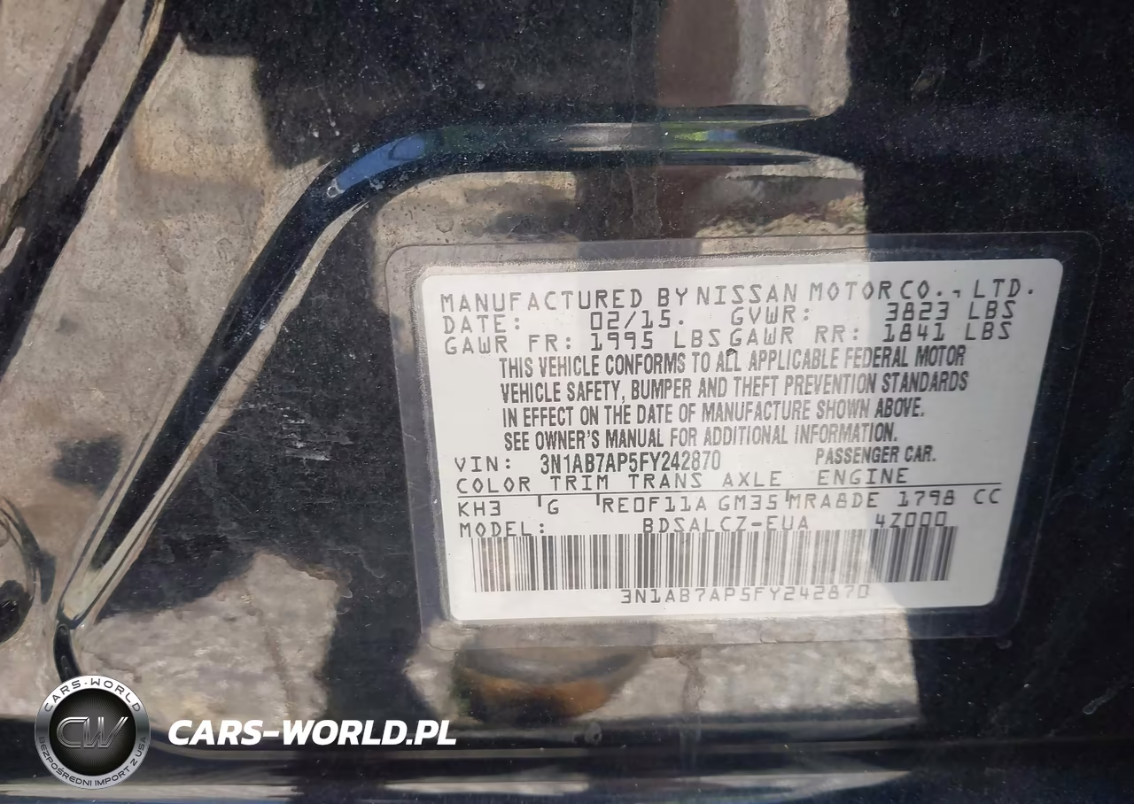 2015 Nissan Sentra S VIN:3N1AB7AP5FY242870 - 9