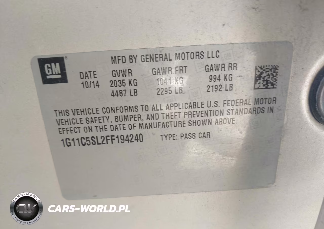 2015 Chevrolet Malibu 1Lt VIN:1G11C5SL2FF194240 - 9