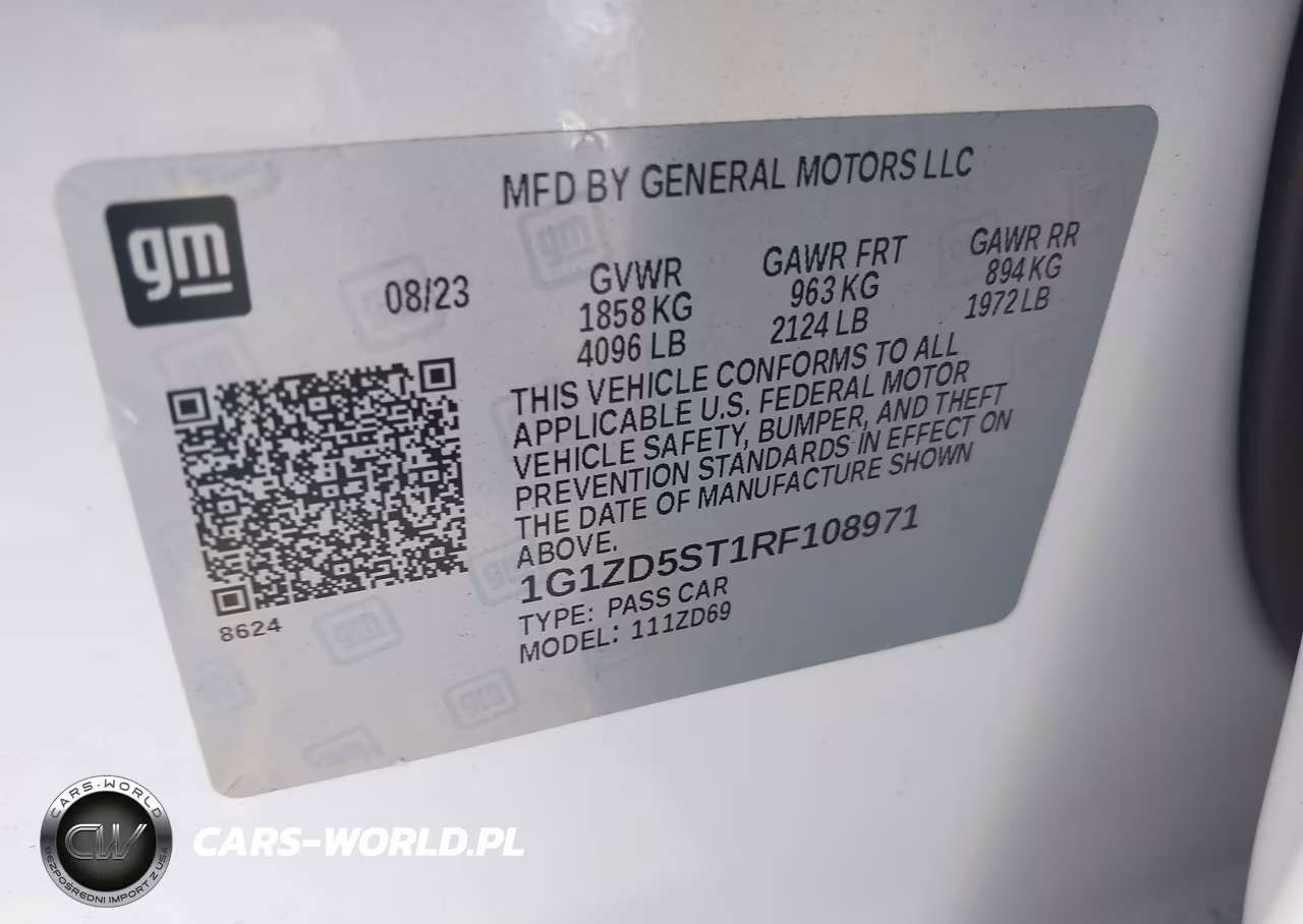 2024 Chevrolet Malibu Fwd 1Lt VIN:1G1ZD5ST1RF108971 - 9