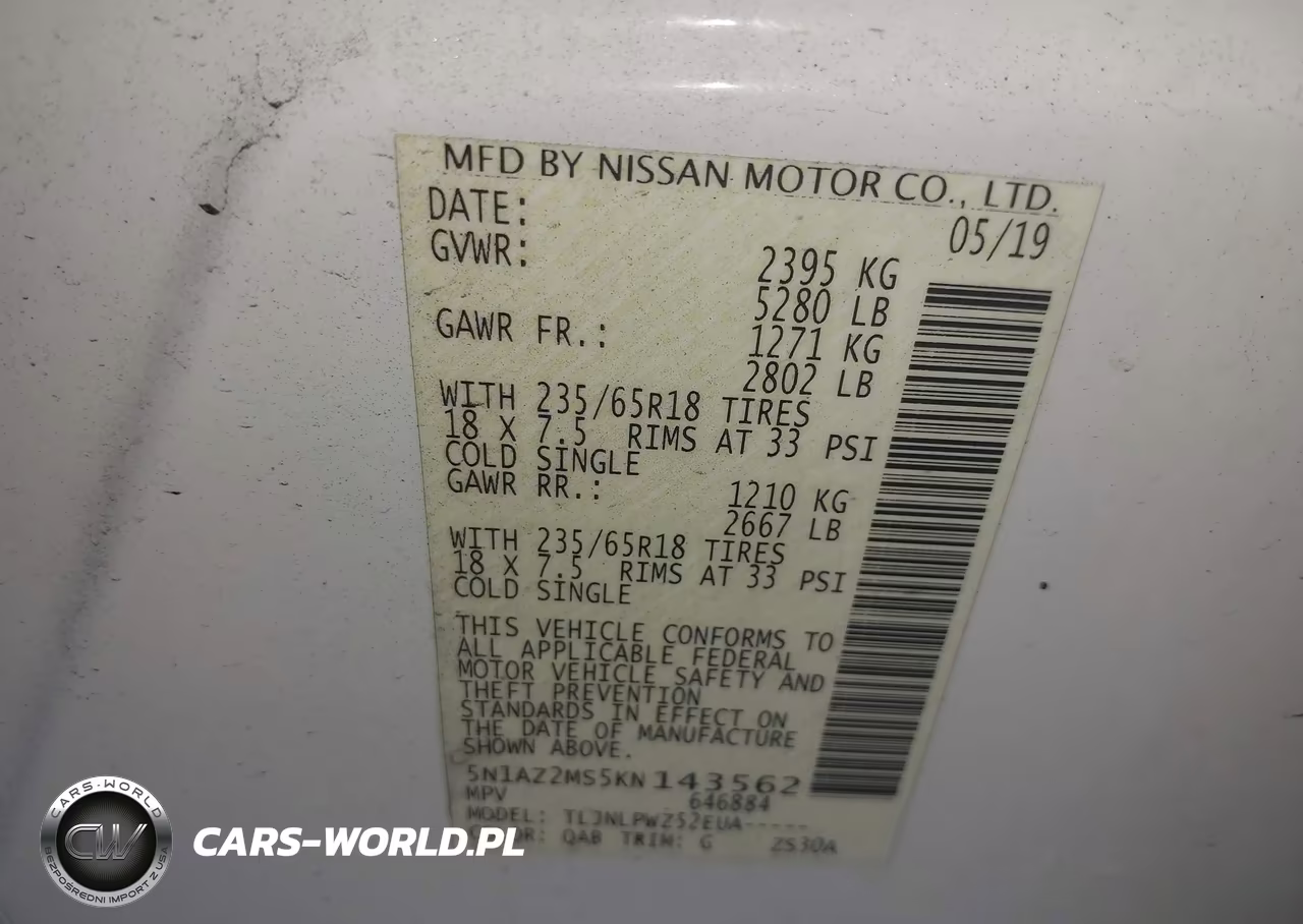 2019 Nissan Murano S VIN:5N1AZ2MS5KN143562 - 9