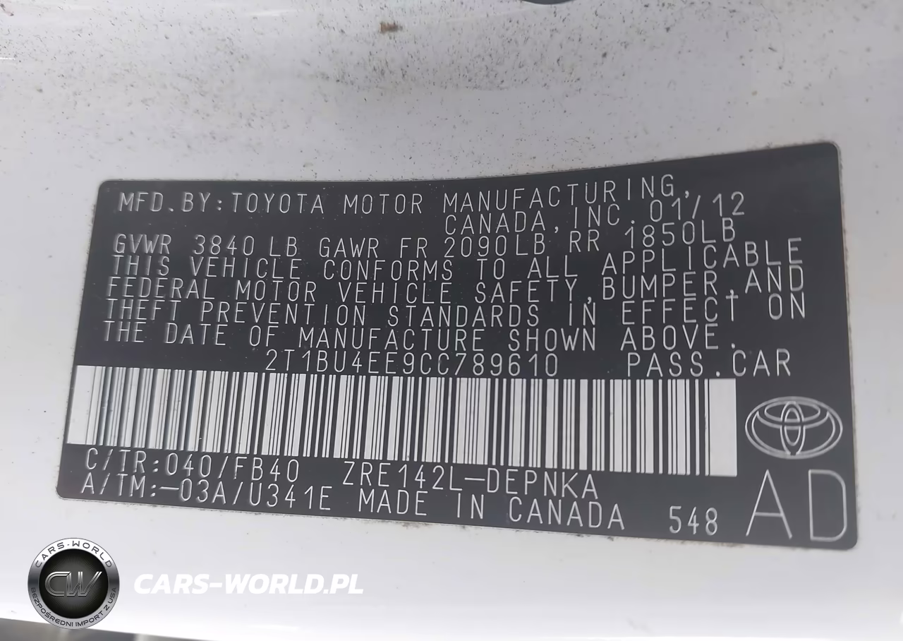 2012 Toyota Corolla Le VIN:2T1BU4EE9CC789610 - 9