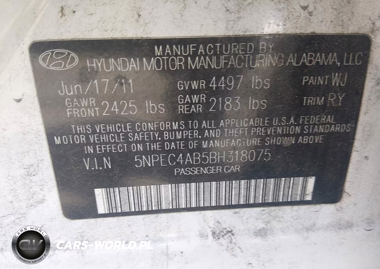 2011 Hyundai Sonata Se 2.0T VIN:5NPEC4AB5BH318075 - 9