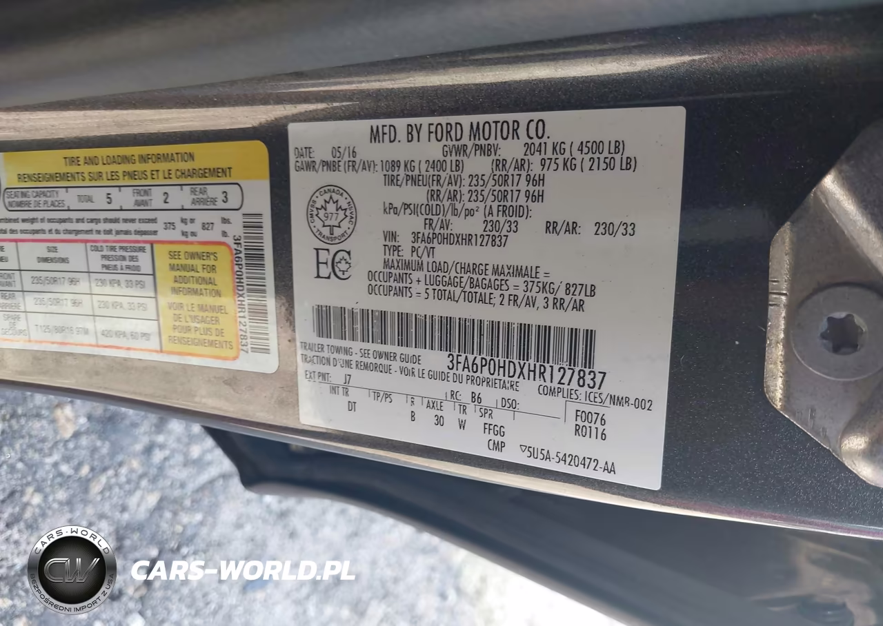2017 Ford Fusion Se VIN:3FA6P0HDXHR127837 - 9