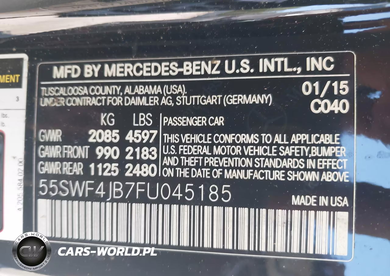 2015 Mercedes-Benz C 300 VIN:55SWF4JB7FU045185 - 9