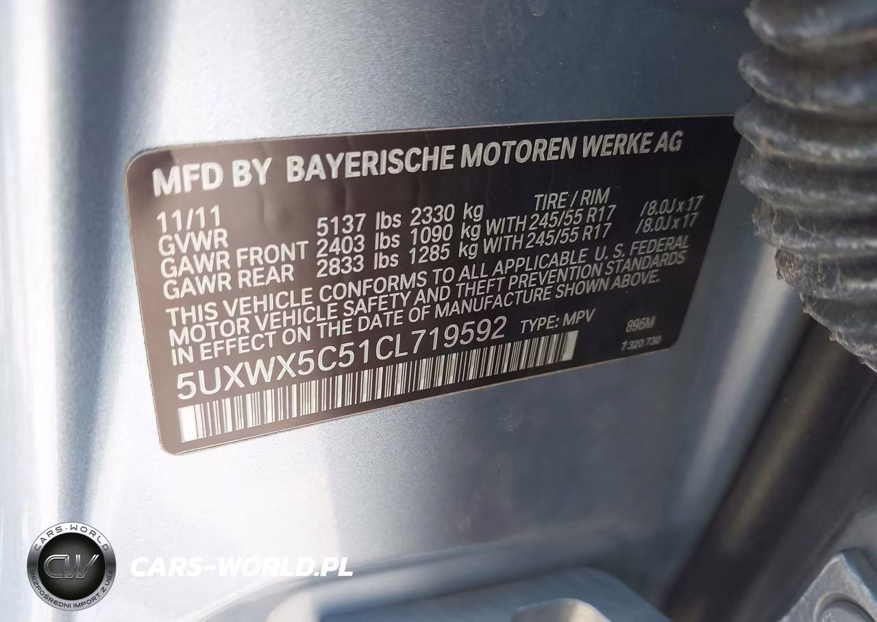2012 BMW X3 xDrive28I VIN:5UXWX5C51CL719592 - 9