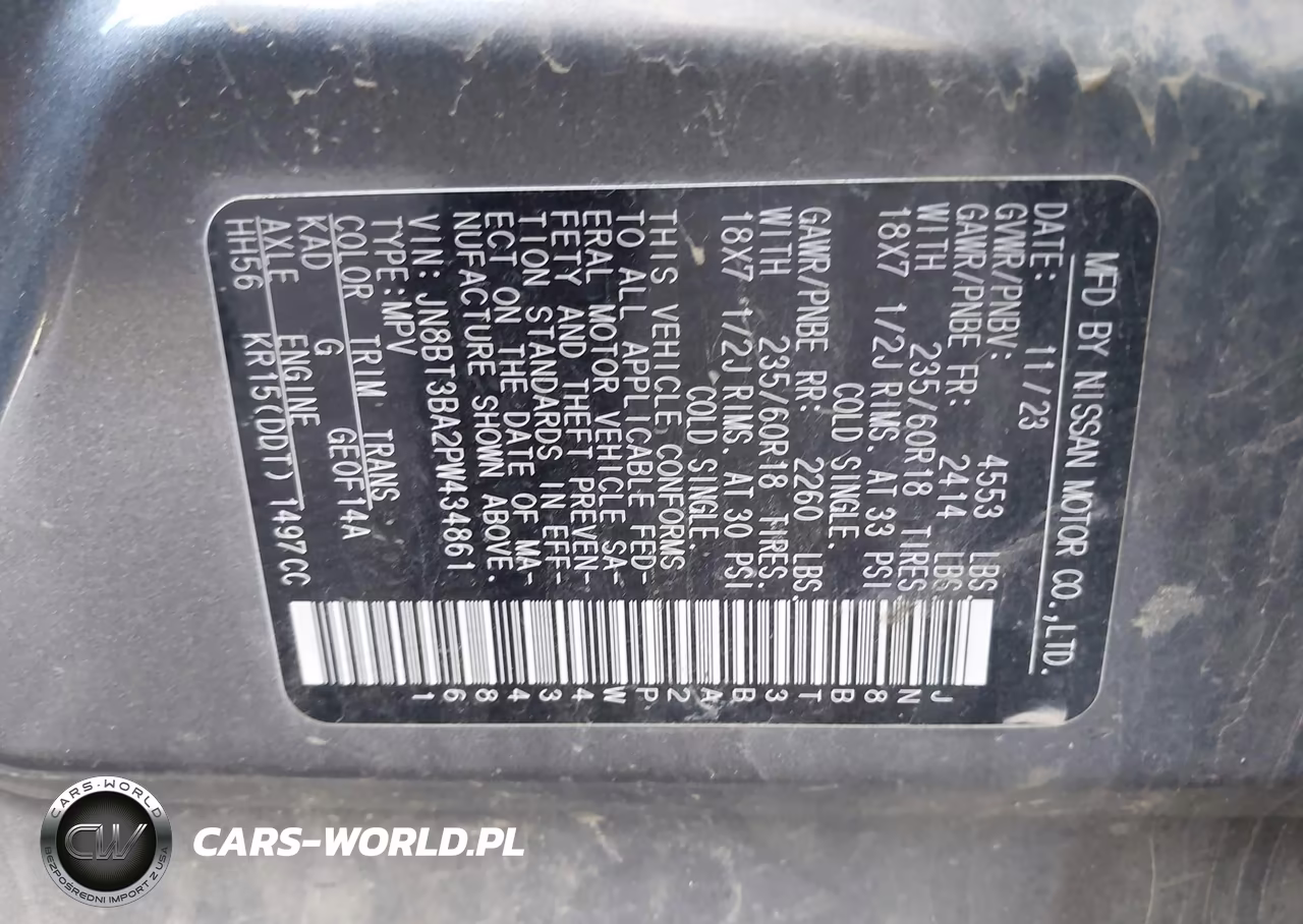 2023 Nissan Rogue Sv Fwd VIN:JN8BT3BA2PW434861 - 9