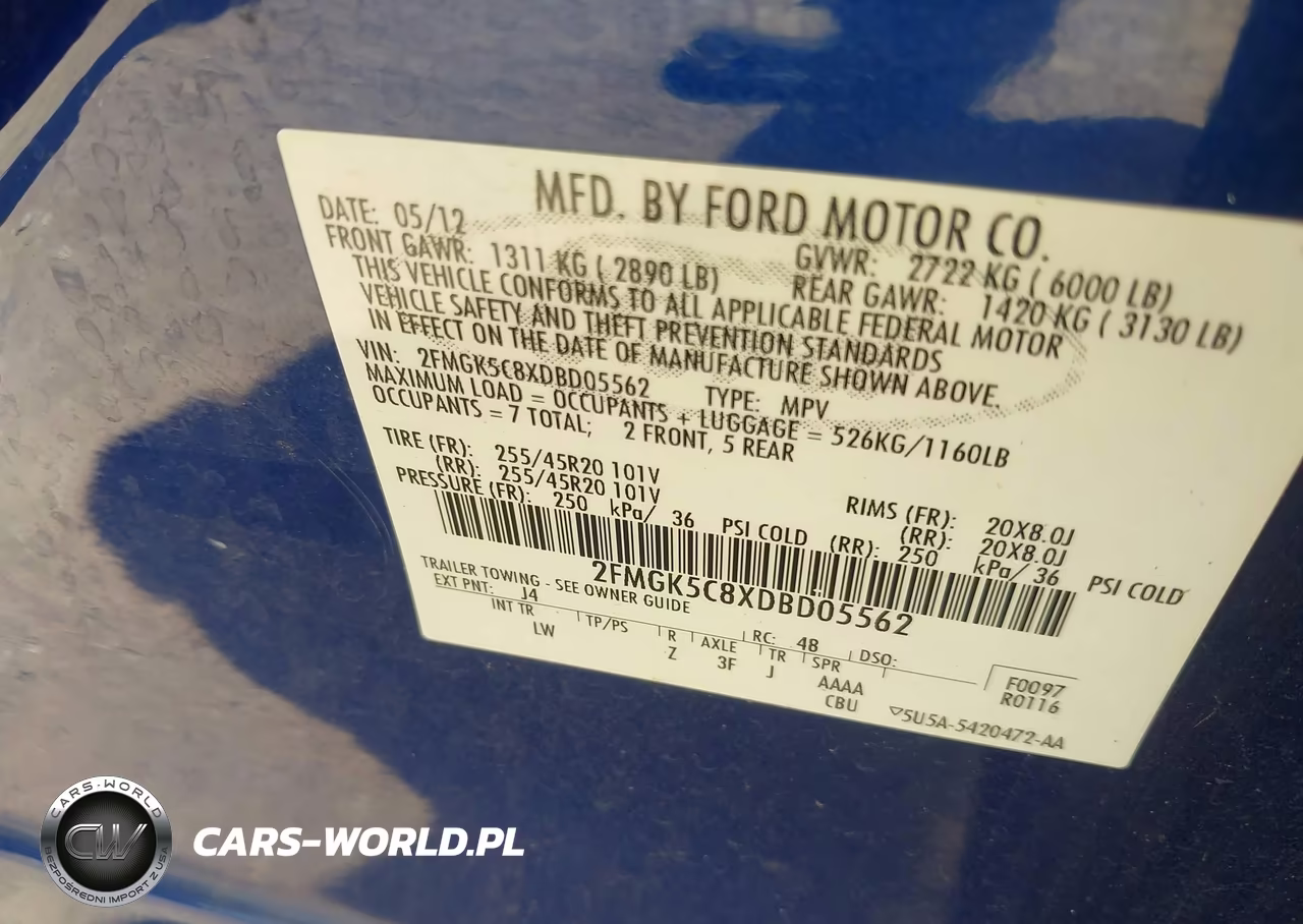 2013 Ford Flex Sel VIN:2FMGK5C8XDBD05562 - 9