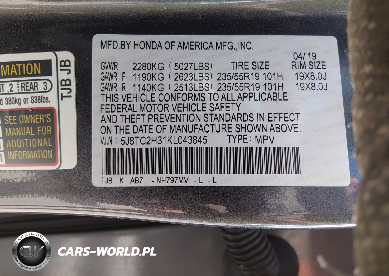 2019 Acura Rdx Standard VIN:5J8TC2H31KL043845 - 9