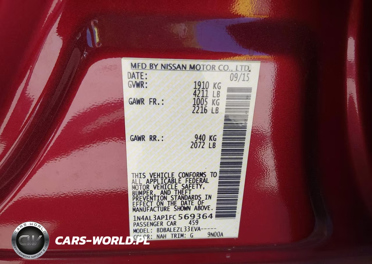 2015 Nissan Altima 2.5 S VIN:1N4AL3AP1FC569364 - 9