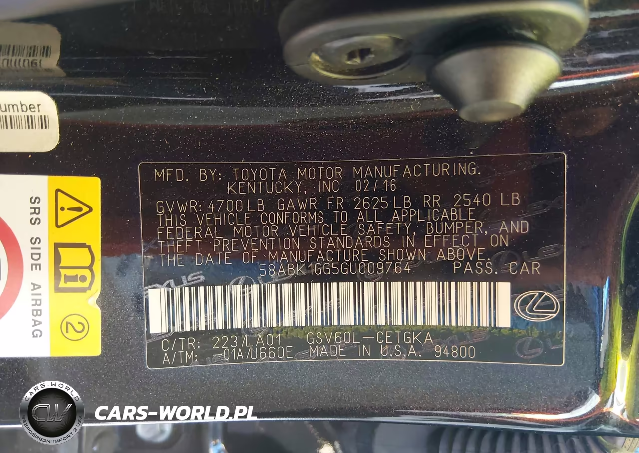2016 Lexus Es 350 VIN:58ABK1GG5GU009764 - 9