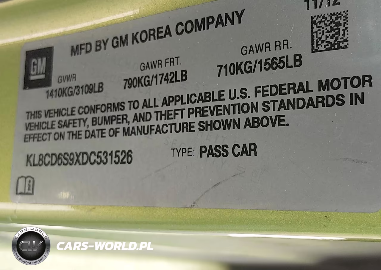 2013 Chevrolet Spark 1Lt Auto VIN:KL8CD6S9XDC531526 - 9