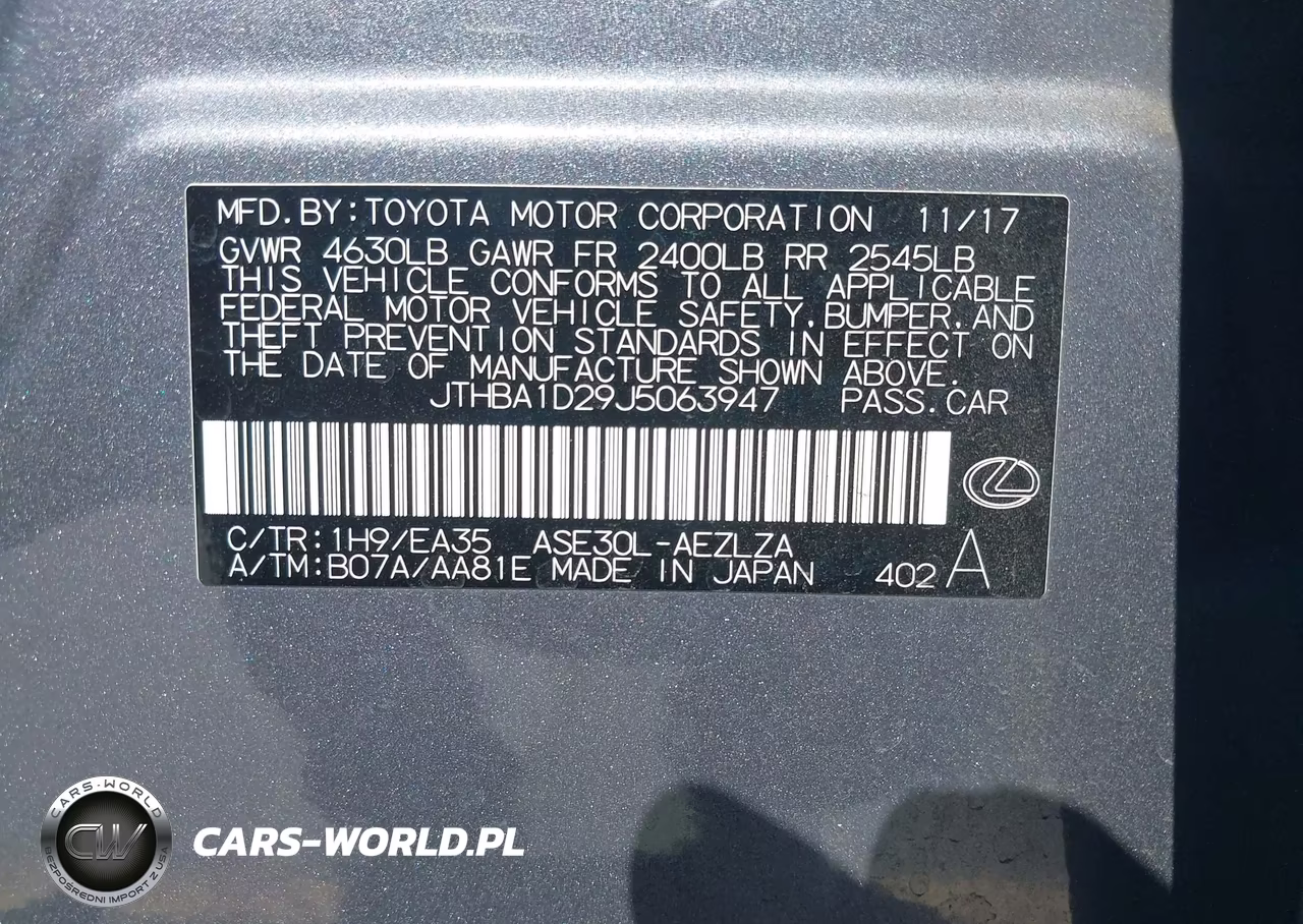 2018 Lexus Is 300 VIN:JTHBA1D29J5063947 - 9
