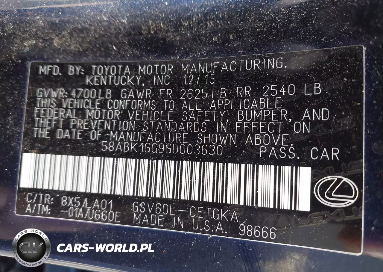 2016 Lexus Es 350 VIN:58ABK1GG9GU003630 - 9