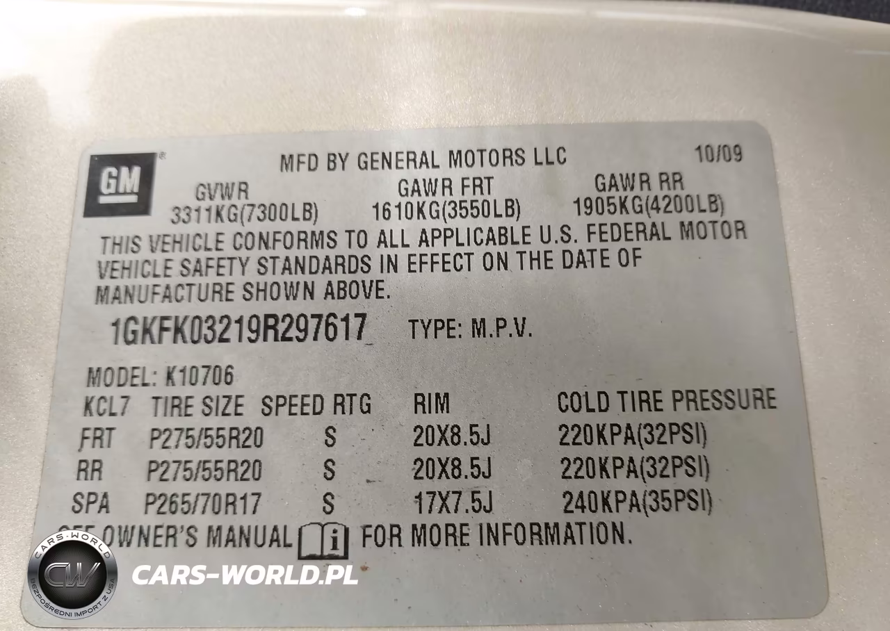 2009 GMC Yukon Denali Denali VIN:1GKFK03219R297617 - 9