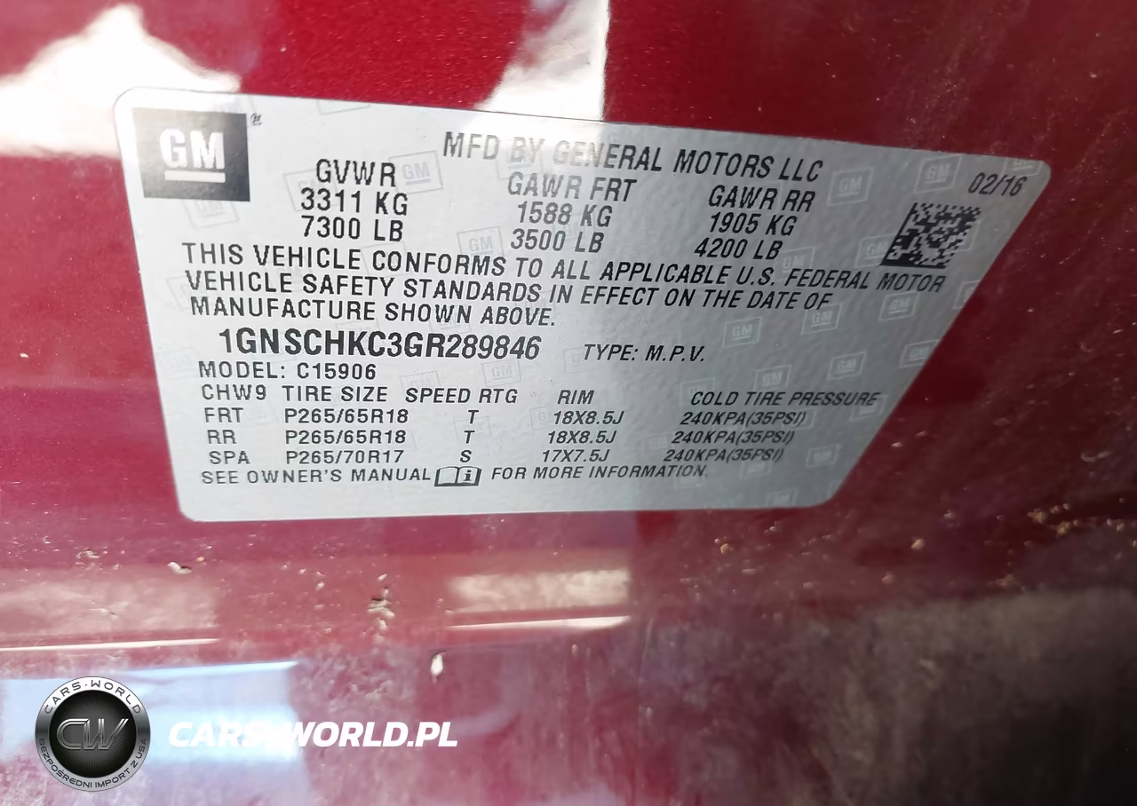 2016 Chevrolet Suburban Lt VIN:1GNSCHKC3GR289846 - 9