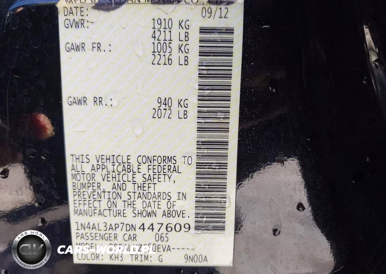 2013 Nissan Altima 2.5 Sv VIN:1N4AL3AP7DN447609 - 9