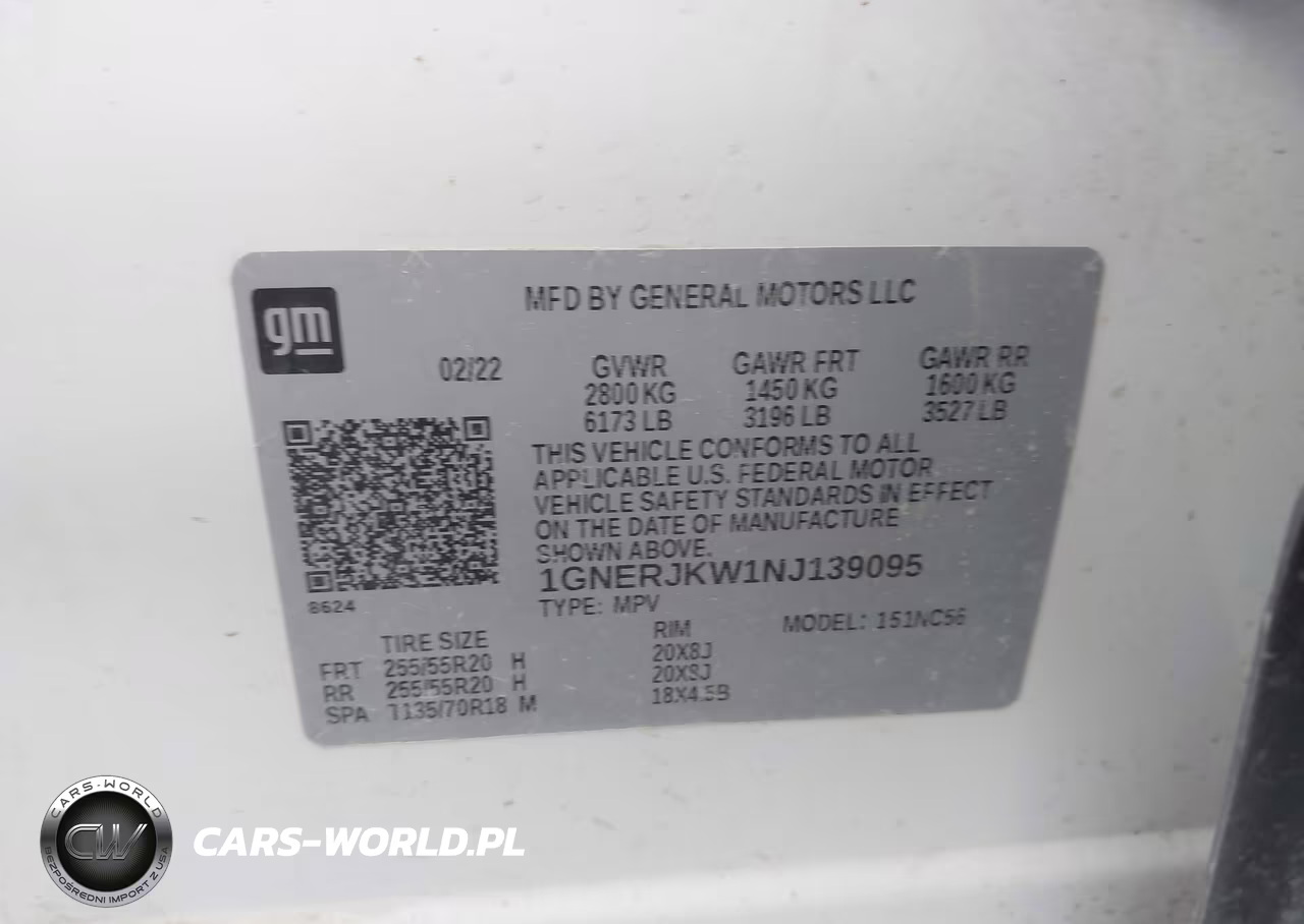 2022 Chevrolet Traverse Fwd Rs VIN:1GNERJKW1NJ139095 - 9