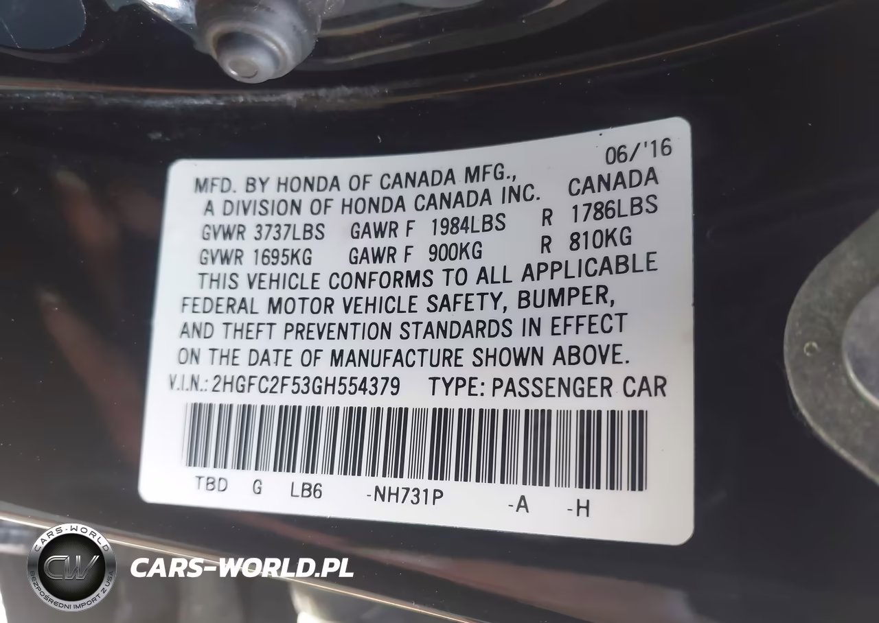 2016 Honda Civic Lx VIN:2HGFC2F53GH554379 - 9