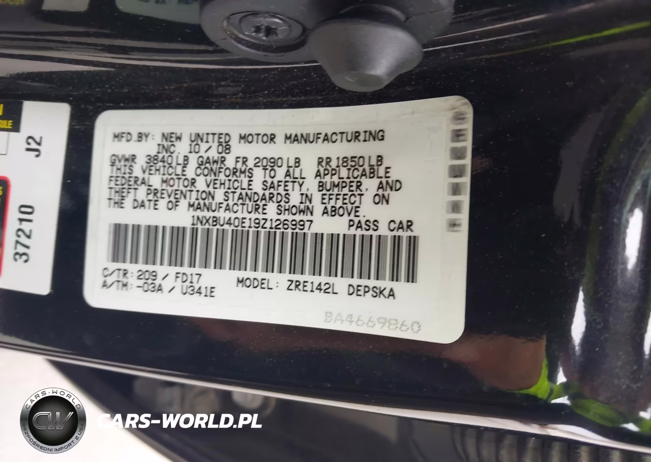 2009 Toyota Corolla S VIN:1NXBU40E19Z126997 - 9