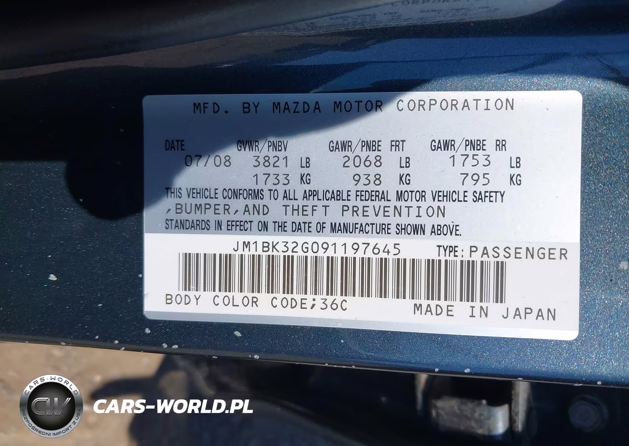 2009 Mazda 3 I VIN:JM1BK32G091197645 - 9