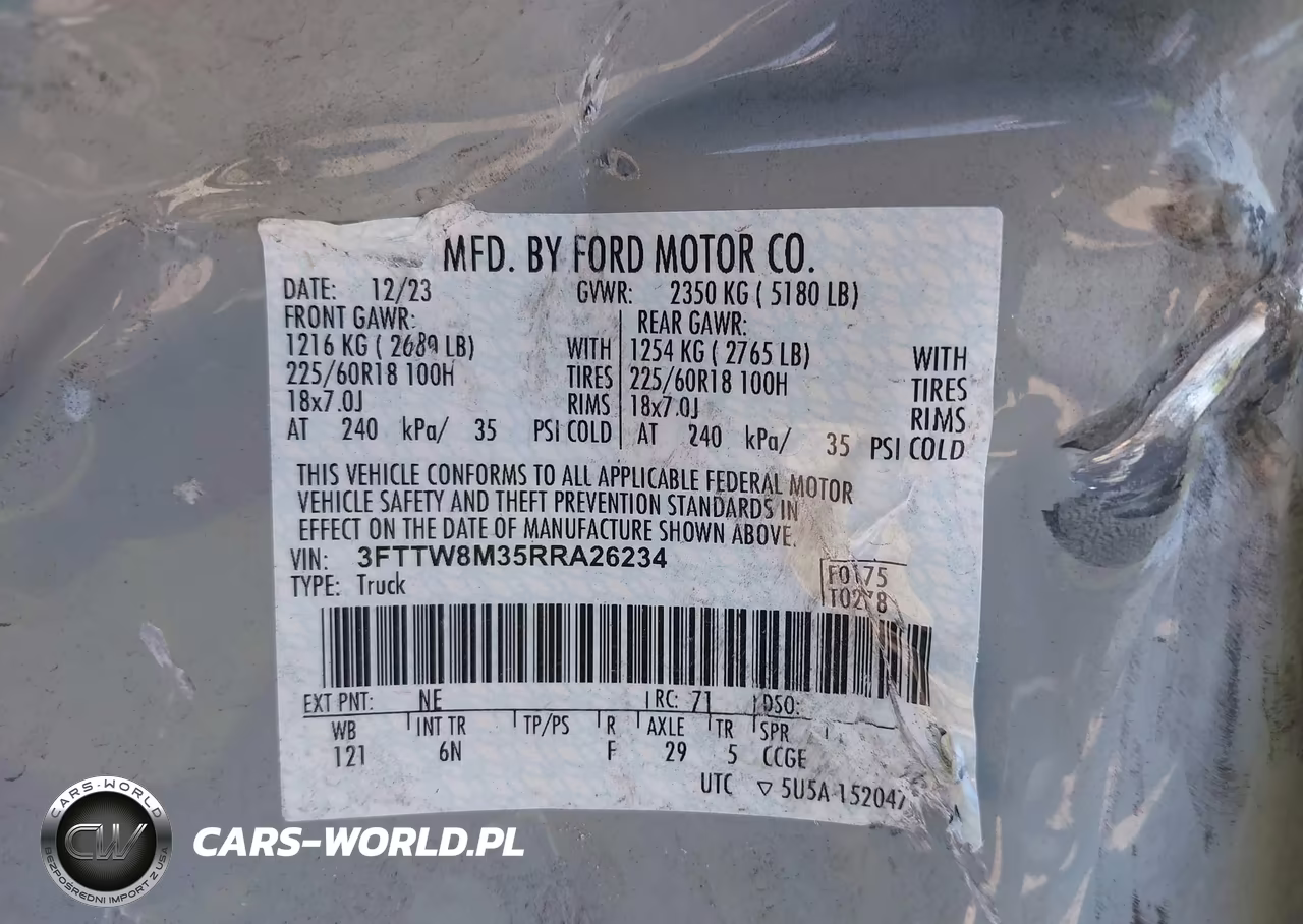 2024 Ford Maverick Lariat VIN:3FTTW8M35RRA26234 - 9