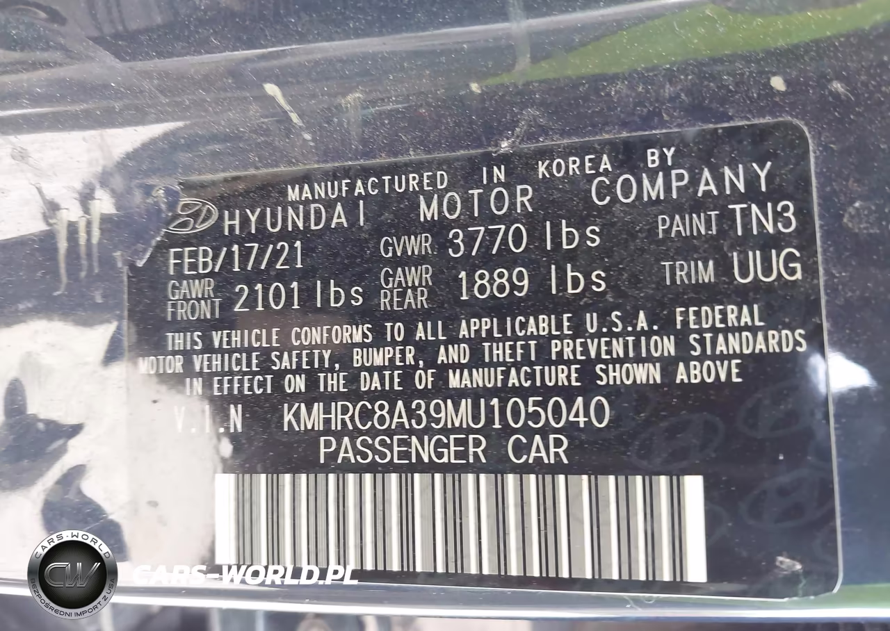 2021 Hyundai Venue Denim VIN:KMHRC8A39MU105040 - 9