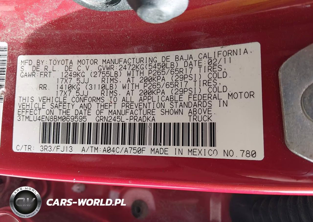 2011 Toyota Tacoma Base V6 VIN:3TMLU4EN8BM069595 - 9