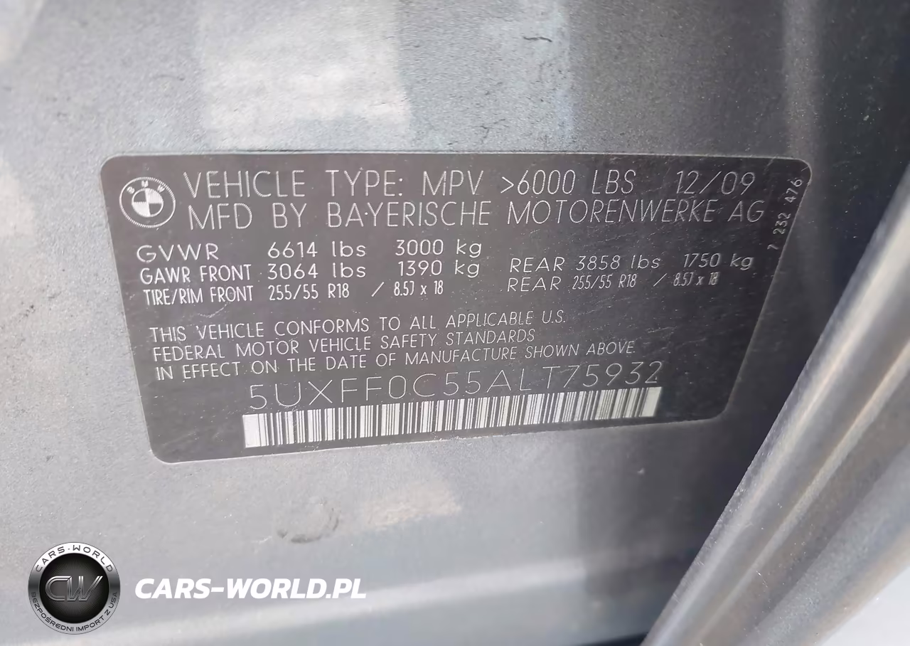 2010 BMW X5 xDrive35D VIN:5UXFF0C55ALT75932 - 9
