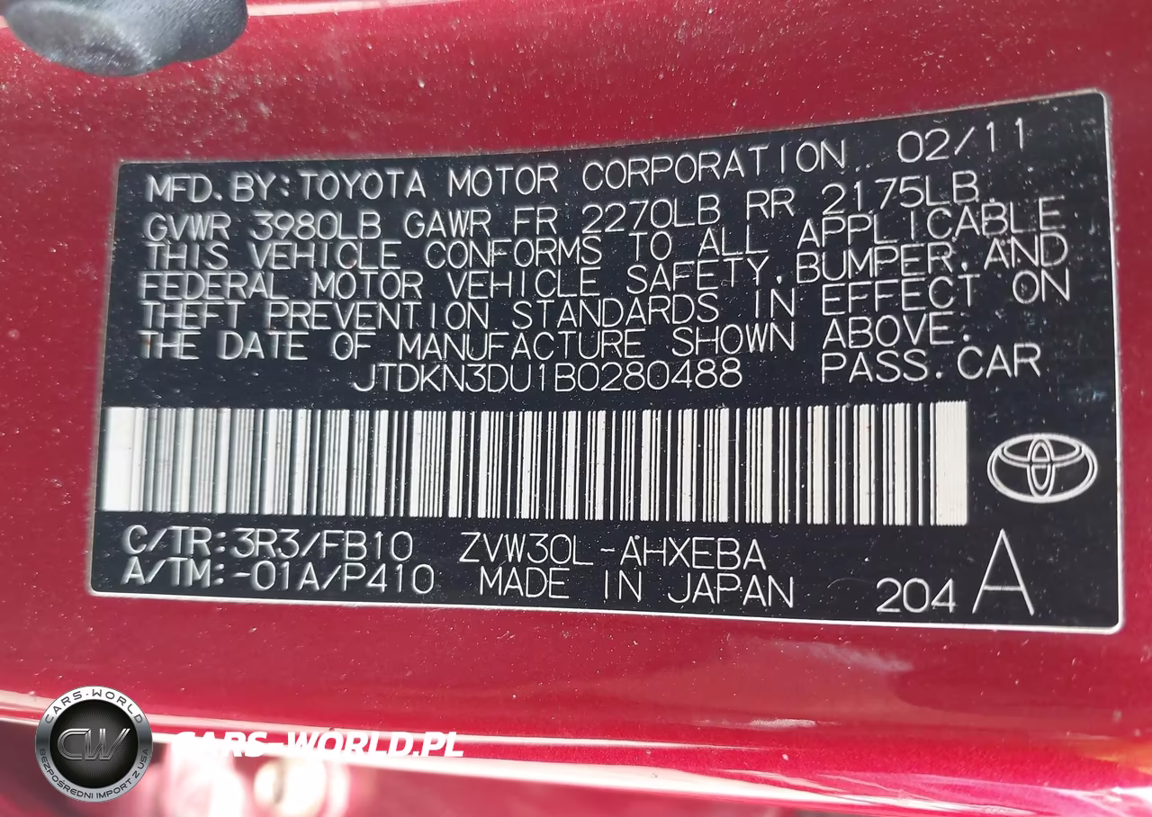 2011 Toyota Prius Three VIN:JTDKN3DU1B0280488 - 9
