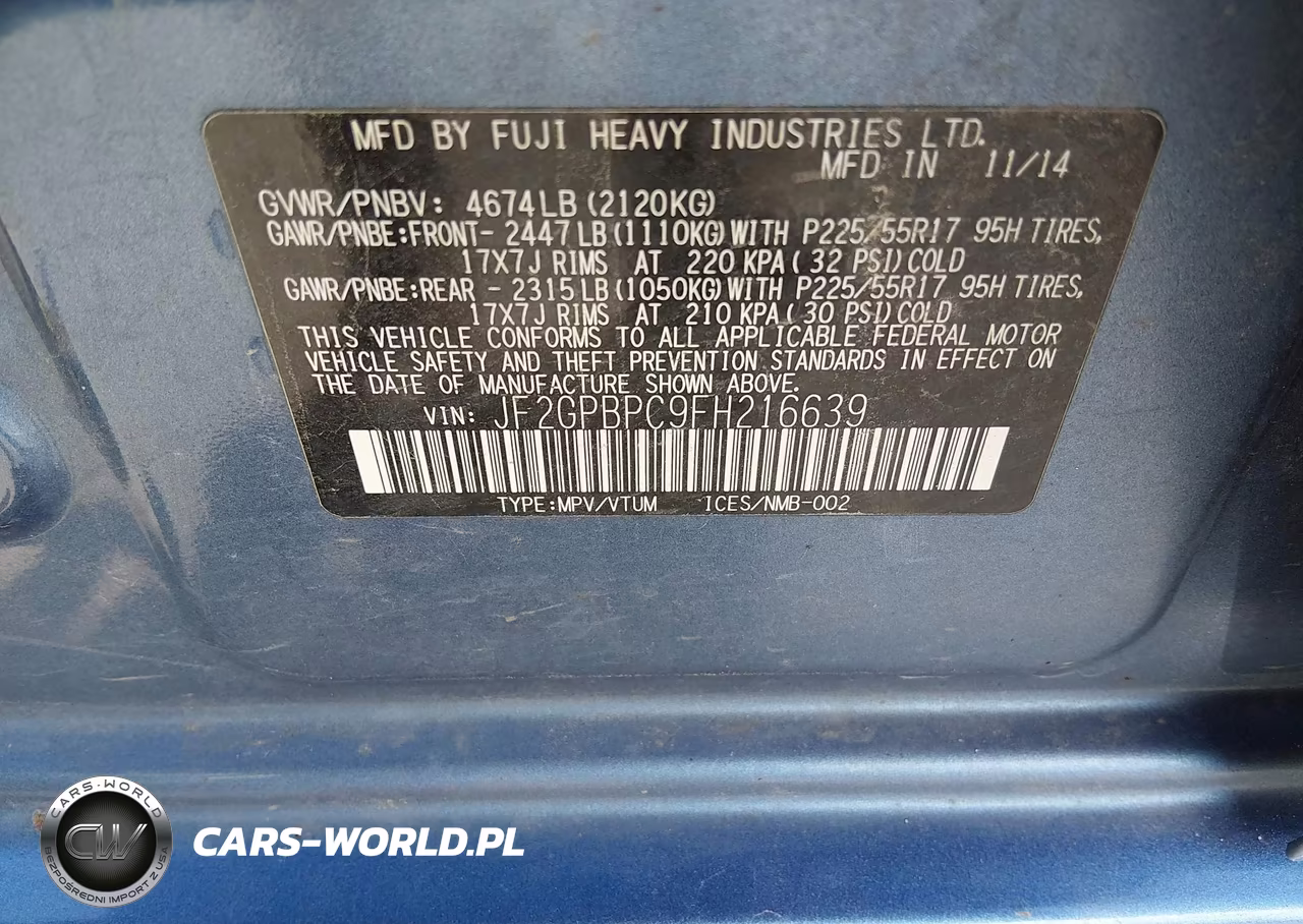 2015 Subaru Xv Crosstrek Hybrid Touring VIN:JF2GPBPC9FH216639 - 9