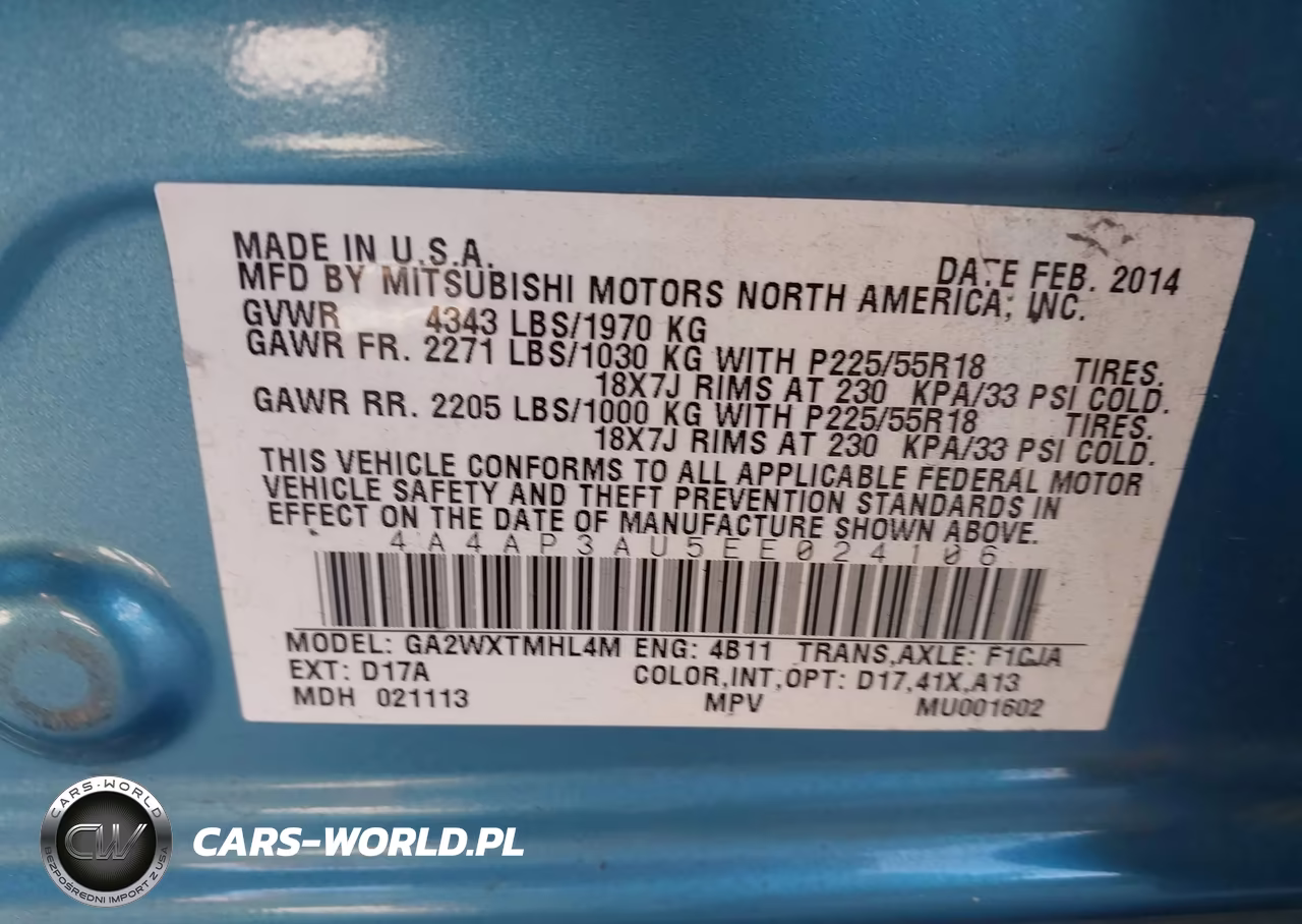2014 Mitsubishi Outlander Sport Es VIN:4A4AP3AU5EE024106 - 9