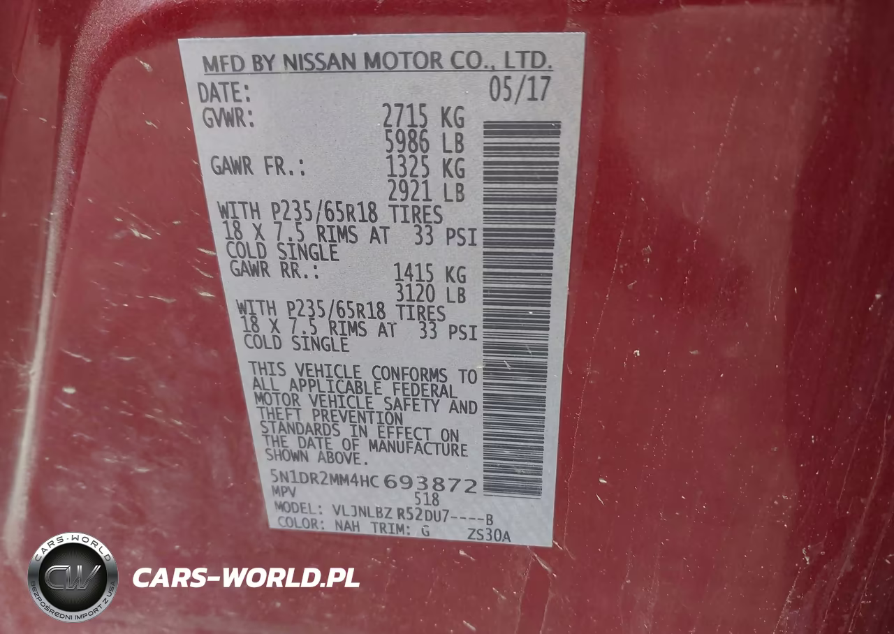 2017 Nissan Pathfinder S VIN:5N1DR2MM4HC693872 - 9