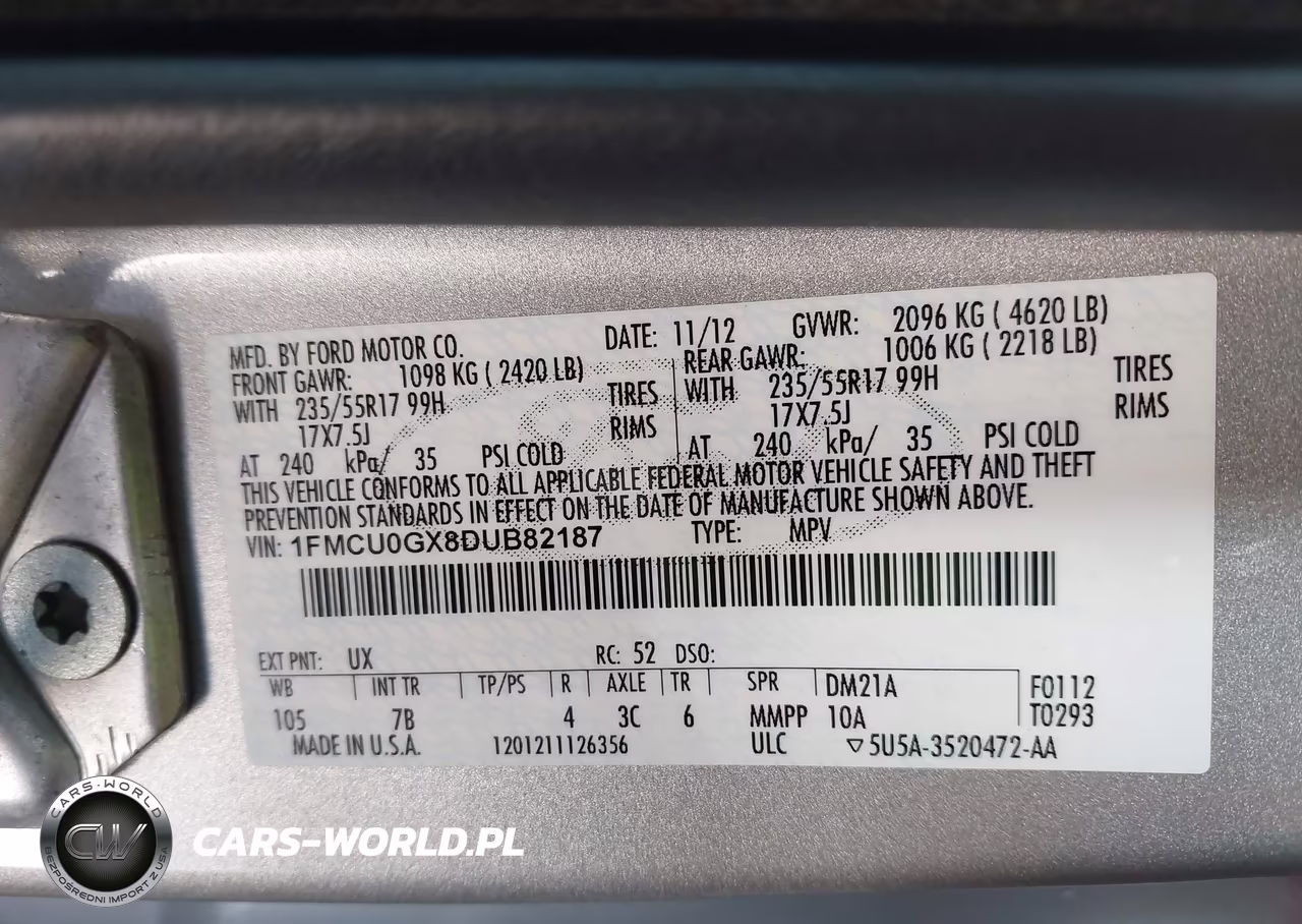 2013 Ford Escape Se VIN:1FMCU0GX8DUB82187 - 9