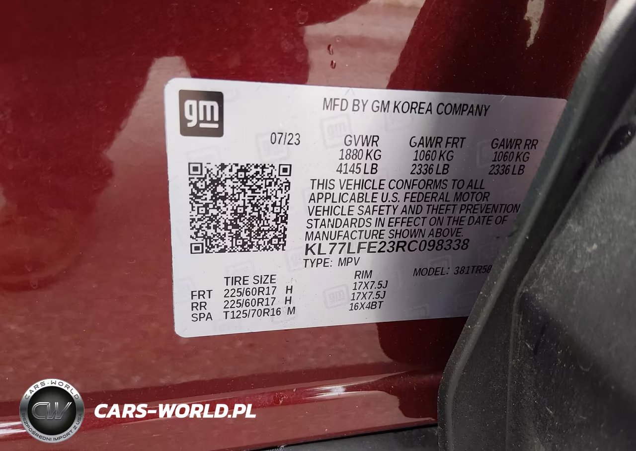 2024 Chevrolet Trax Fwd Sp VIN:KL77LFE23RC098338 - 9