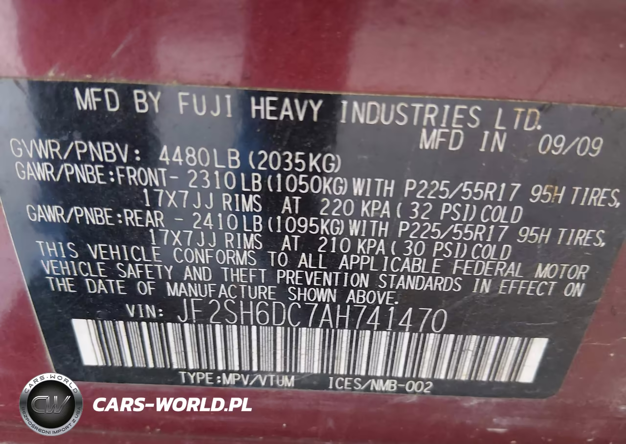 2010 Subaru Forester 2.5X Limited VIN:JF2SH6DC7AH741470 - 9