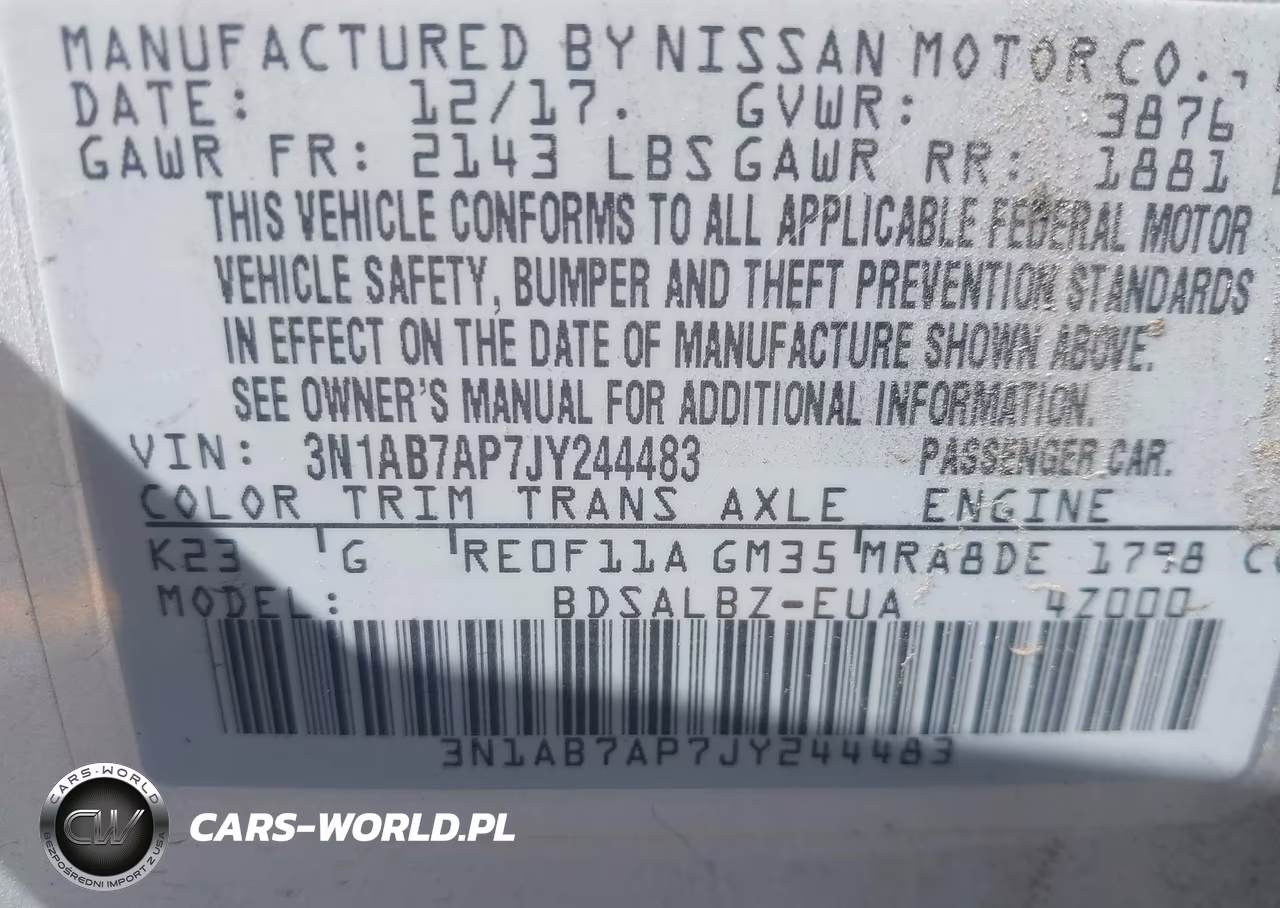 2018 Nissan Sentra S VIN:3N1AB7AP7JY244483 - 9