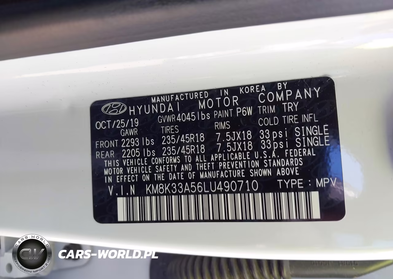 2020 Hyundai Kona Limited VIN:KM8K33A56LU490710 - 9