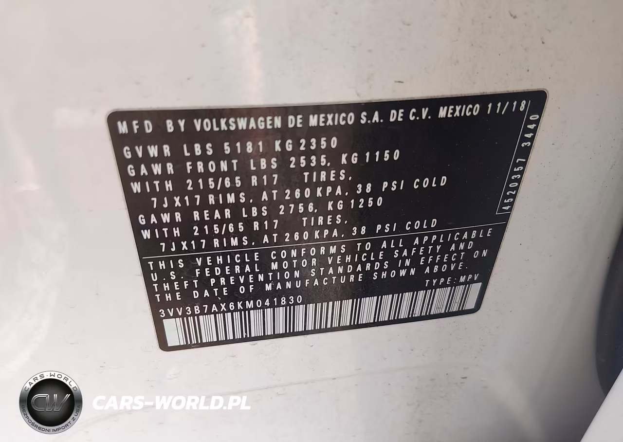 2019 Volkswagen Tiguan 2.0T Se-2.0T Sel-2.0T Sel R-Line-2.0T Sel R-Line Black VIN:3VV3B7AX6KM041830 - 9