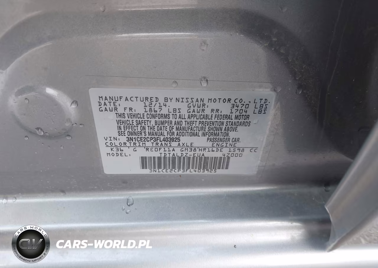 2015 Nissan Versa Note S (Sr)-S Plus-Sl-Sr-Sv VIN:3N1CE2CP3FL403925 - 9