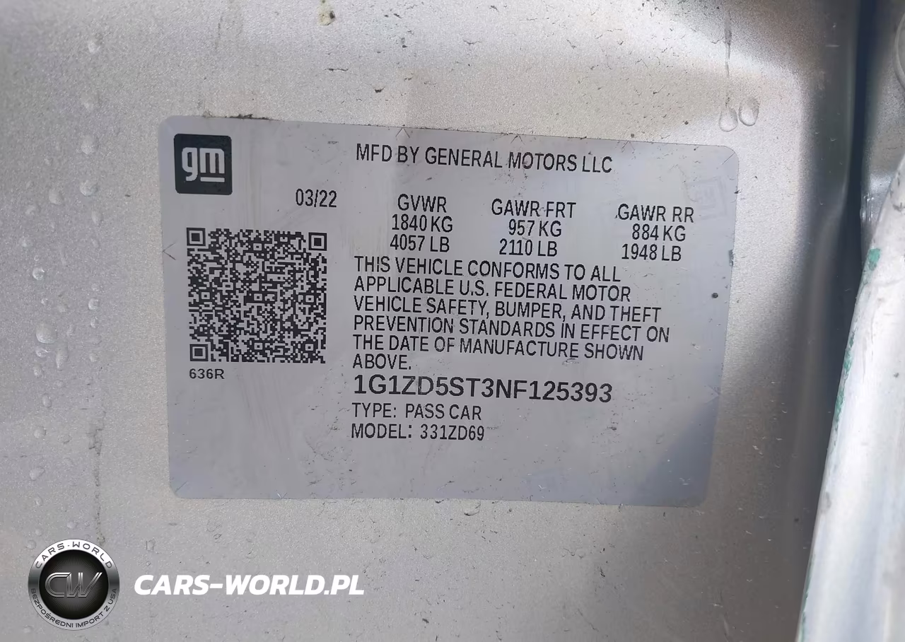 2022 Chevrolet Malibu Fwd Lt VIN:1G1ZD5ST3NF125393 - 9