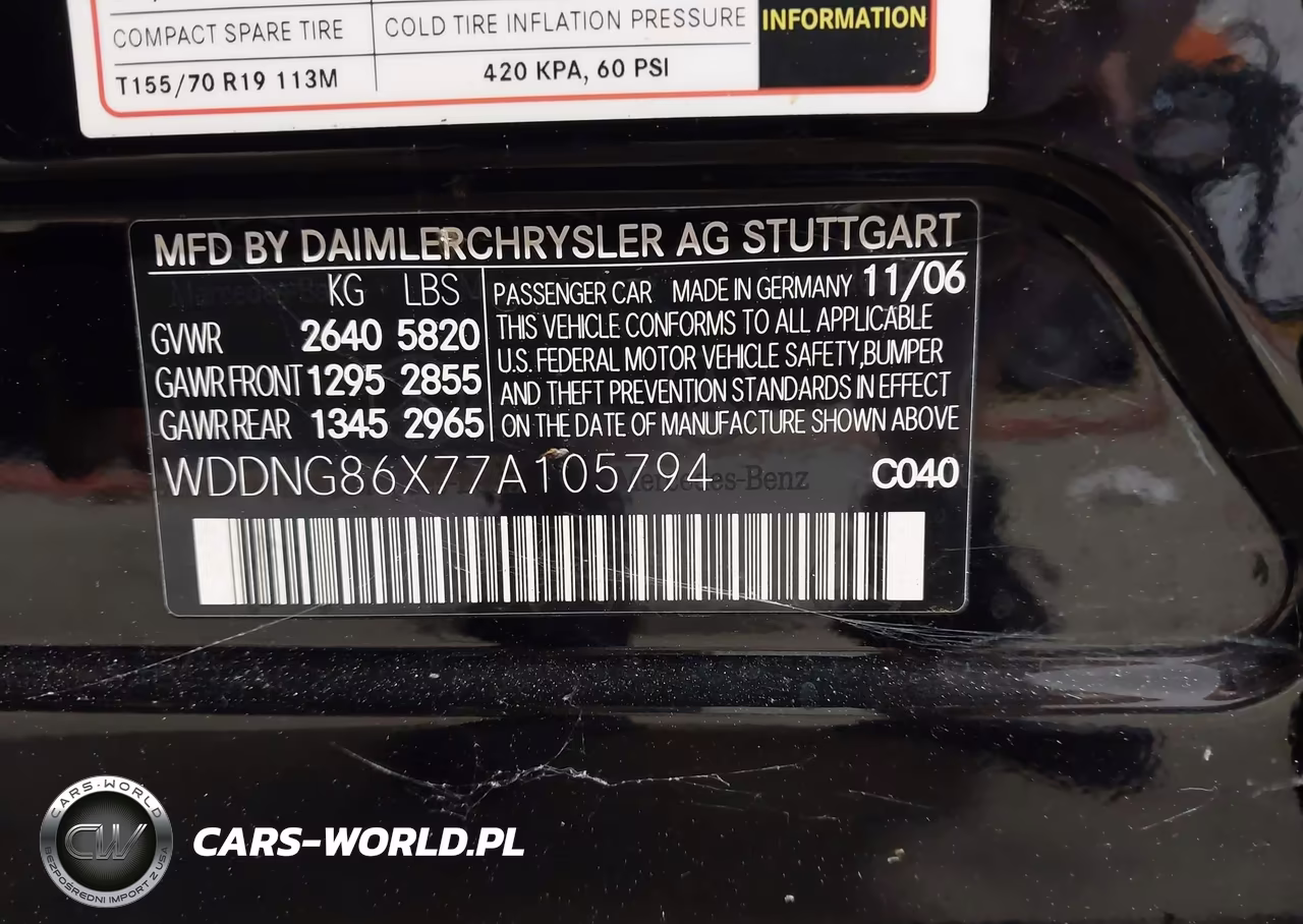 2007 Mercedes-Benz S 550 4Matic VIN:WDDNG86X77A105794 - 9