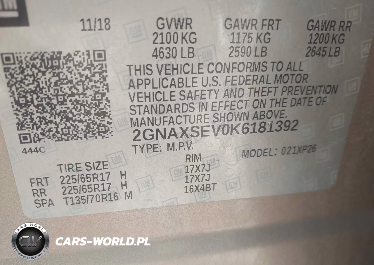 2019 Chevrolet Equinox Ls VIN:2GNAXSEV0K6181392 - 9
